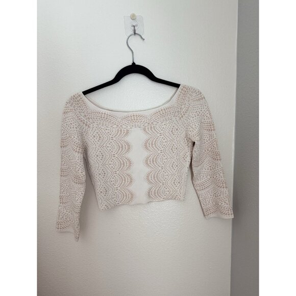 Bcbg MaxAzria Geometric Print Bodycon 2pc Pencil Skirt Set Sze Small Cream Beige - Picture 7 of 10